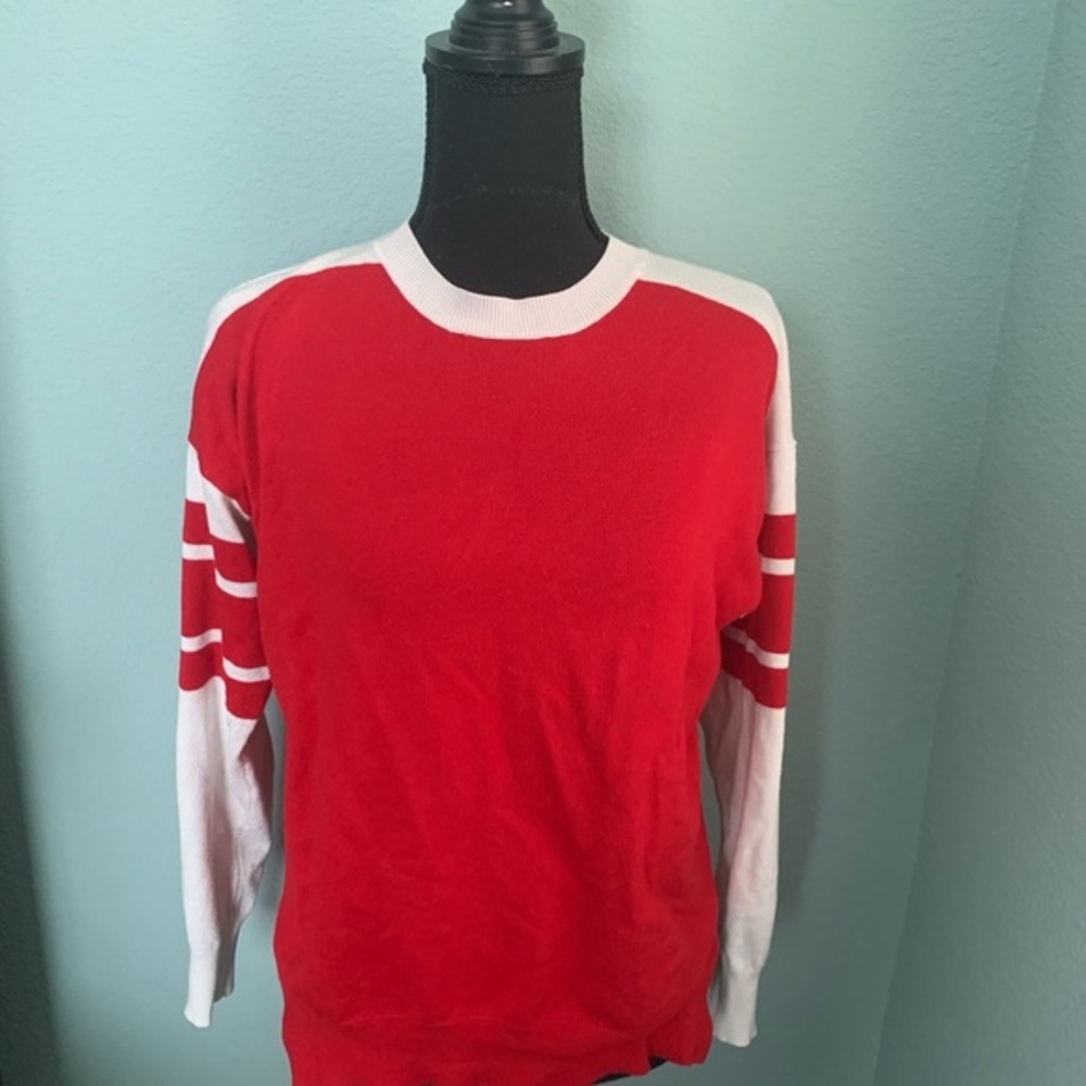 2/$13 Forever 21 red & white long sleeve sweater
